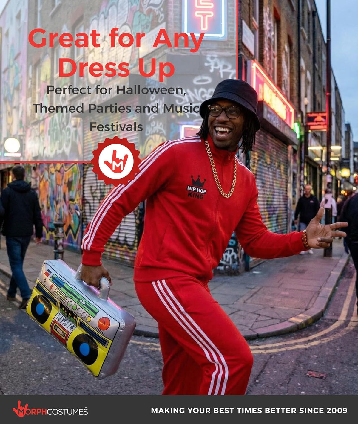 Morph 80s Costumes For Men, Rapper Costume Adults, 90s Costumes For Men, Mens Rapper Halloween Costume