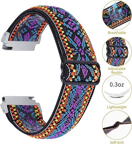 Chofit Elastic Nylon Loop Replacement Band for Watch, Compatible with Spade Health Smartwatch 3,Soft Stretchy Adjustable Watch Strap
