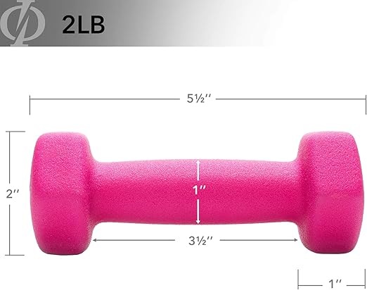 Philosophy Gym Set of 2 Neoprene Dumbbell Hand Weights, Hexagon Shape