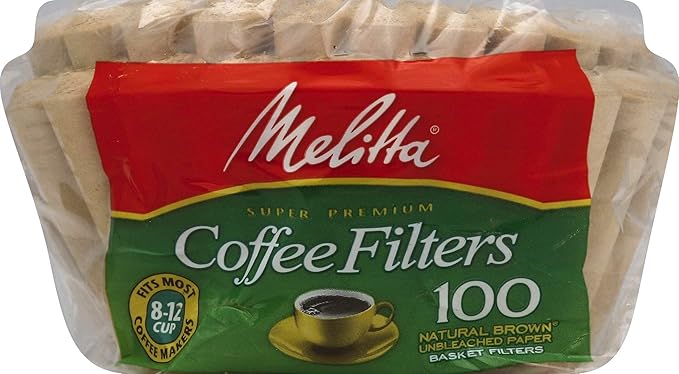 Melitta Basket Coffee Filters, Natural Brown, 100 Count