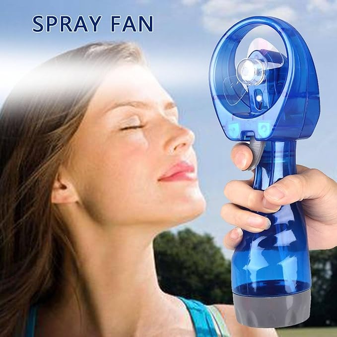 spray fan bottles mist sprayer Handheld portable fan personal quiet fan for outdoorbeach 2 AA dry Battery Poweredorange