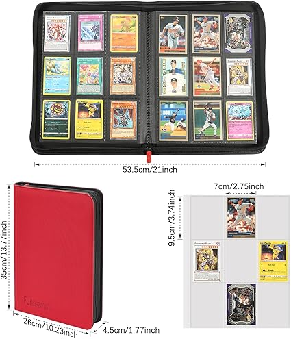 360 Pockets Trading Card Binder Album,Compatible with Card Binder Holder Sleeves,Trading Card Collector Album Fit for Football Sports Cards,Standard Size Cards Protector Pockets Folder(Red)