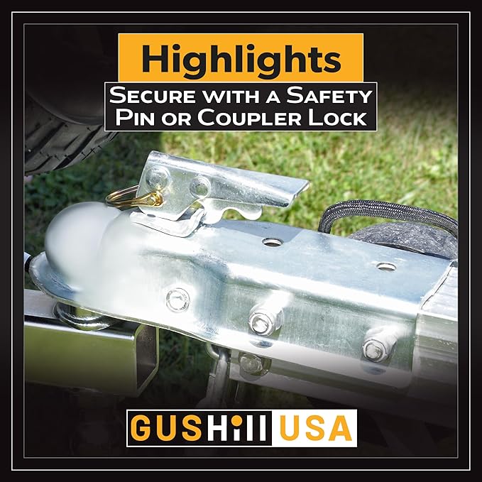 USA GH 25153 Straight Tongue Trailer Coupler for 2-Inch Channel, 2-in Hitch Ball, 3,500 lbs, Zinc Plating