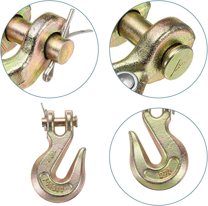 uxcell 38" Clevis Grab Hook, G70 Carbon Steel Transport Safety Chain Hooks, Clevis Grab Hooks for Rigging Deck Receiver Hitches Trailer Wiring