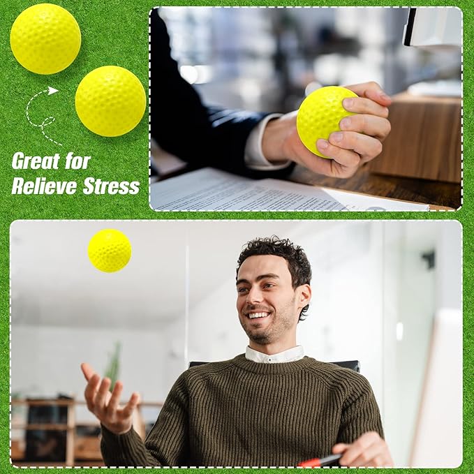 Libima 20 Pcs Mini Golf Stress Ball Bulk 2.5 Inch Foam Golf Practice Balls Stress Relief Sports Stress Ball with Storage Bag for Golf Birthday Party Favors School Carnival Reward Gift