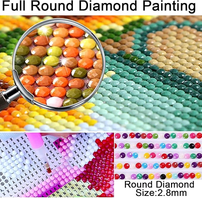 MjhRcll Tree Diamond Painting Kits for Adults Round Full Drills, 5D DIY Four Seasons Picture Diamond Art Kits for Home Wall Decor and Gift 12x16 Inch