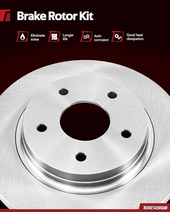 Torchbeam Front 328mm(12.91 inch) Brake Rotors | Brake Kit for 2008-2019 Highlander, 2011-2020 Sienna, 2010-2015 RX350; RX450h, 2018-2021 NX300,2pcs Automotive Replacement Disc Brake Rotor,31511