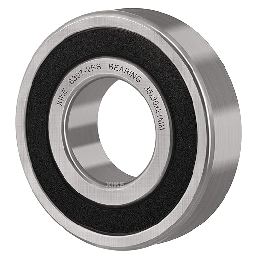 XiKe 10 Pcs 6307-2RS Double Rubber Seal Bearings 35x80x21mm, Pre-Lubricated and Stable Performance and Cost Effective, Deep Groove Ball Bearings.