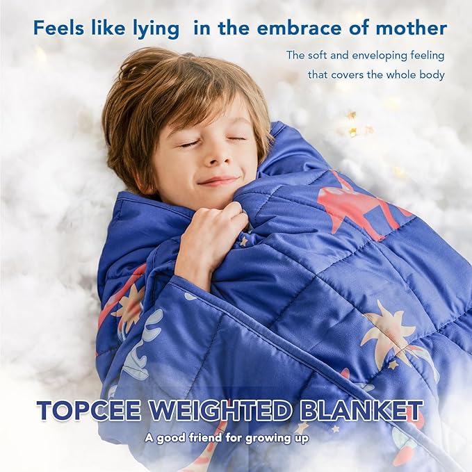 Topcee Weighted Blanket (5lbs 36"x48") Heavy Weighted Blanket Cooling Blanket for Sleeping Perfect for 40-60 lbs,Throw Size Breathable Blanket with Premium Glass Bead
