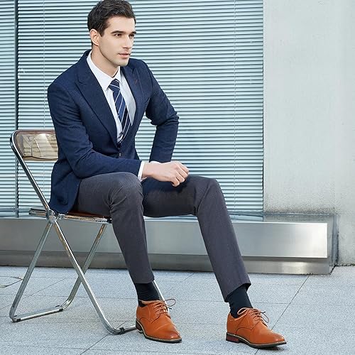 Jousen Men's Dress Cap Toe Shoes Wingtip Brogue Oxford Formal Shoes for Men Business Derby Shoes