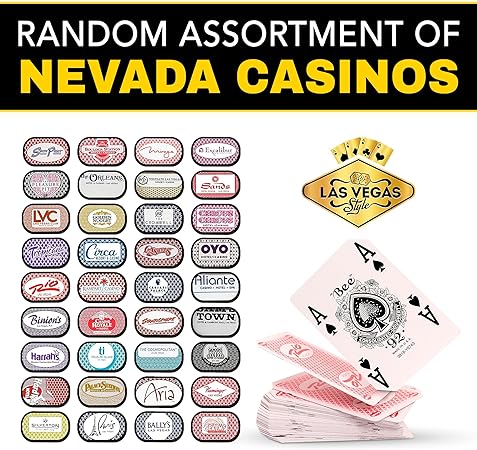 Las Vegas Style Playing Cards Assortment of Nevada Casinos May Include Dealer Markings No Jokers 1 Deck of Poker Cards