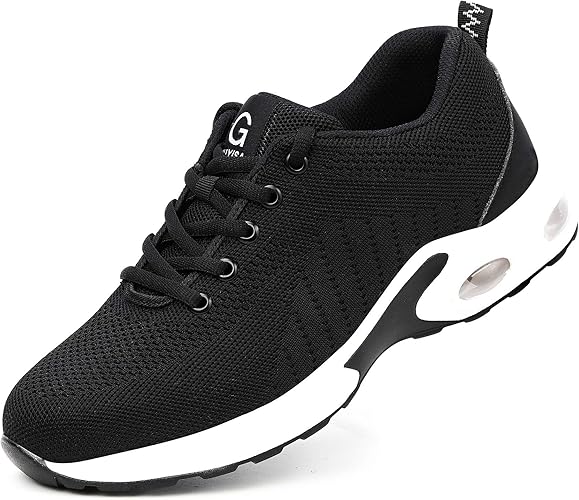 GUYISA Steel Toe Shoes for Safety Air Cushion Lightweight Sneakers Slip Resistant Industrial and Construction Work Shoes