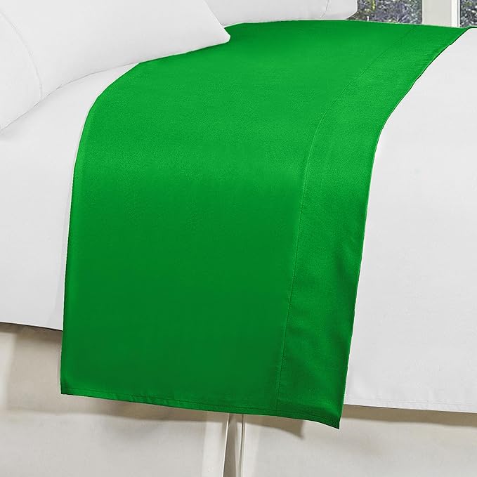 Elegant Comfort Premium Hotel Quality 1-Piece Flat Sheet, Luxury and Softest 1500 Premium Hotel Quality Microfiber Bedding Flat Sheet, Wrinkle-Free, Stain-Resistant, Queen, Emerald Green