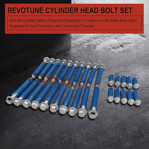 Cylinder Head Bolt Set for Chevy Silverado, Corvette, GMC Savana, Sierra, Yukon, Cadillac Escalade, Buick, Pontiac Replaces ES72220 ES72390
