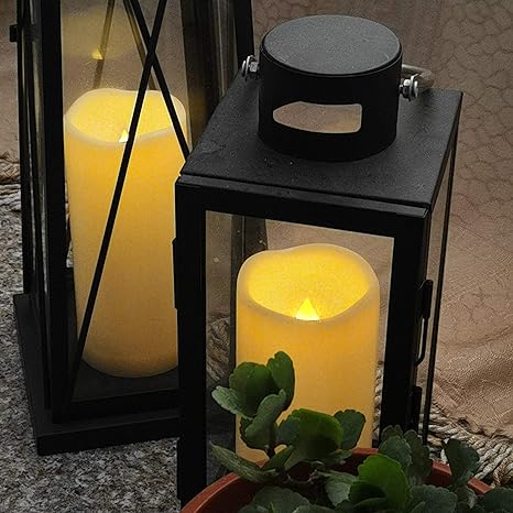 Waterproof Outdoor Flameless Pillar Candle with Timer Battery Operated Electric LED Candle Set for Gift Home Decor Party Wedding Supplies Garden Halloween Christmas Decoration, 1 Pack, 3 x 7