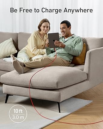 Anker Powerline+ II, USB A to Lightning Cable,MFi Certified for Flawless Compatibility with iPhone 11 Series SE/Xs/XR, and More(10FT,Red)
