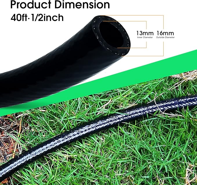 40 FT 12 inch Drip Irrigation Tubing Main Line Hose Tube for Garden Irrigation System