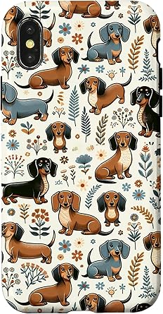 iPhone XXS Cute Dachshund Weiner Dog Lovers Pattern Case