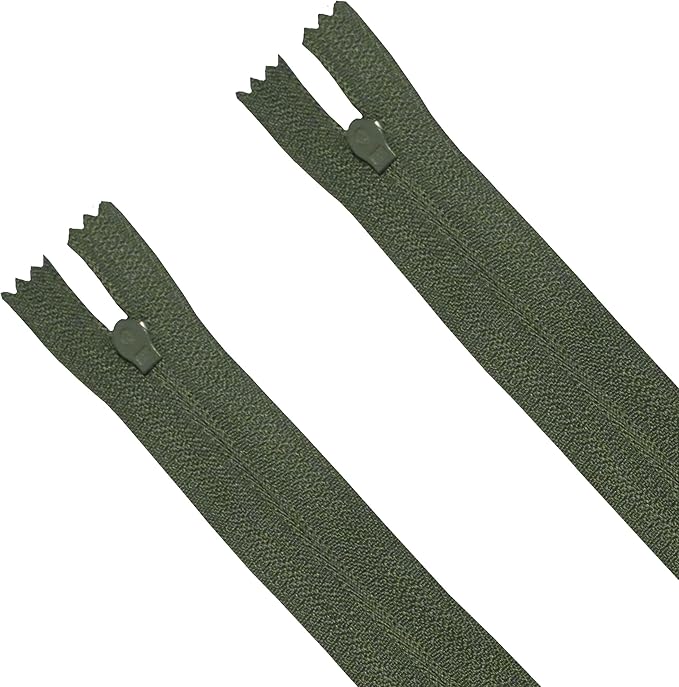Seeking ROAM Standard Zippers, Nylon Coil, 2 Pieces (Olive Military Green, 12 Inches)