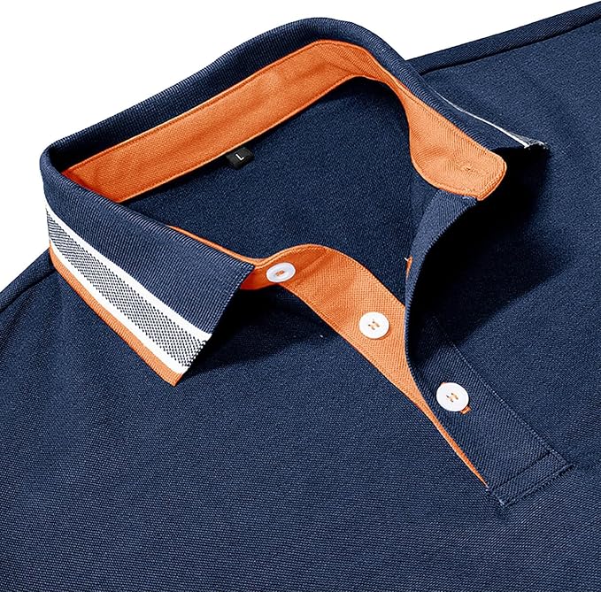 Men's Polo Shirts Short Sleeve Regular Fit Casual Tshirts Button Down Business Summer Sports Lightweight Hiking Tees