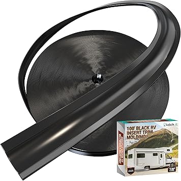 LATCH.IT Trim Molding Insert 78" (Black) 100 RV Molding Exterior UVResistant UltraDurable Vinyl RV Trim Weatherproof Flexible