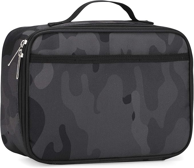 rickyh style Lunch Box with Padded Liner, Spacious Insulated Lunch Bag Durable Thermal Lunch Cooler Pack with Strap for Men Women Boys Girls Adults School Sports Beach Picnic Work Camp,2 Pocket