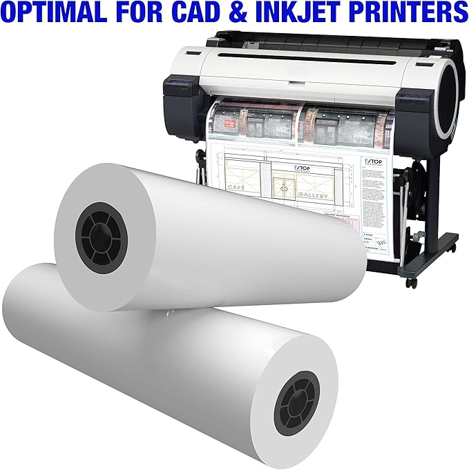 Alliance Wide Format Paper 24" x 150' CAD Bond Rolls (20lb 4 Rolls, 24 In x 150 Ft 2" Core)