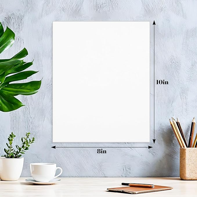 Prudiut 15 Pack 8x10 Backing Boards Only, Uncut White Mat Board Acid Free Mat Board for Photos, Prints, Artworks