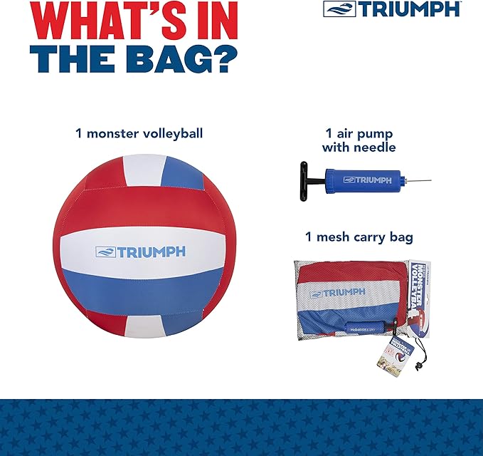 Triumph Sports Patriotic Monster Volleyball - from The Beach to The Backyard, Play Multiple Games with The Monster Volleyball