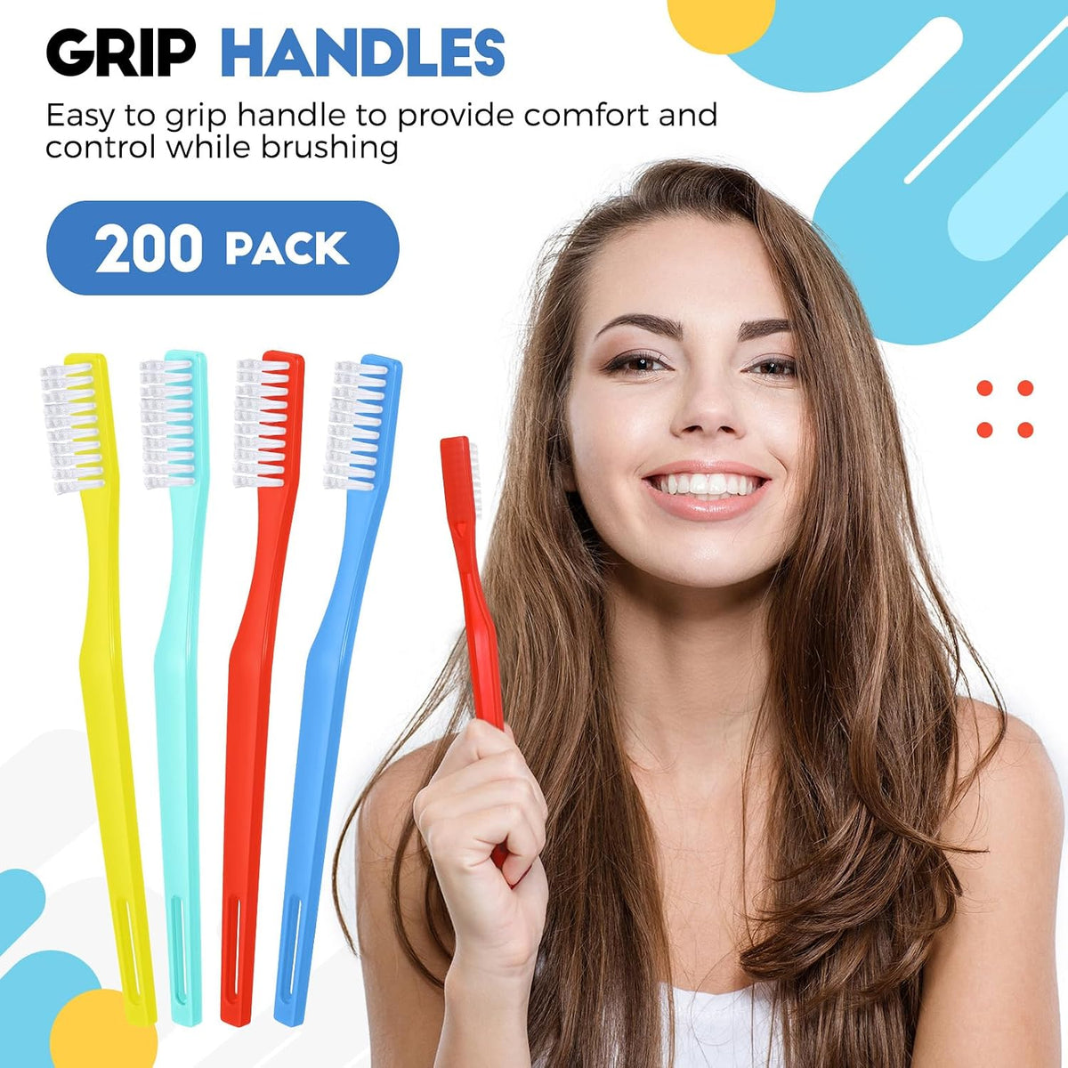 Chengu 15 Pack Individually Wrapped Disposable Toothbrush Bulk Single Use Toothbrush with Soft Bristle for Women Men Adult Hotels Guest Travel Donation(Multicolor)