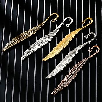 Tatuo 27 Pieces Feather Bookmarks Feather Metal Colorful Bookmarks for Readers Book Lovers(Stylish Styles)