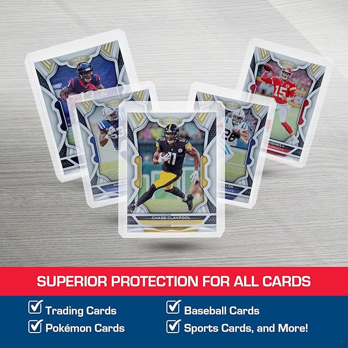 BCW 3x4 Standard Topload Card Holders - 100 Pack Toploader Hard Plastic Card Sleeves for Baseball, Football, Basketball, Pokemon, Yugioh, MTG Cards Clear Card Protector Sleeves