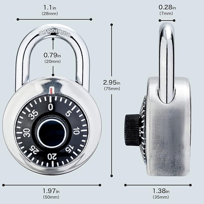 Combination Lock, 2 Packs Keyless Mini Padlock for Gym and School Lockers, Safe Lock with Metal Body and Steel Shackle, Black