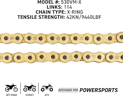 NICHE Gold 530 X-Ring Chain 114 Links With Connecting Master Link