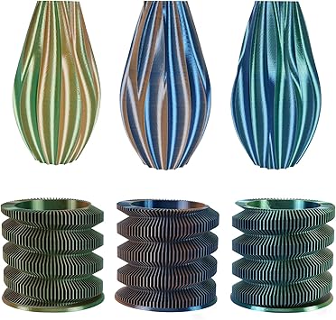 Kingroon PLA 3D Printer Filament, 10 Rolls, Triple Color Silk PLA Filament, Dimensional Accuracy - 0.03 mm, 10kg Spool(22lbs), 1.75 mm, Blue Green Orange