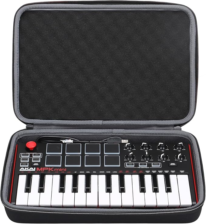 XANAD Hard Protective Case for Akai Professional MPK Mini MKII & MK3 & MPK Mini Play | 25-Key Ultra-Portable USB MIDI Drum Pad & Keyboard Controller