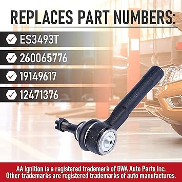 Front Outer Tie Rod End - Compatible with Cadillac, Chevy and GMC Vehicles - Avalanche 1500, 2500, Escalade, Silverado, Sierra, Tahoe, Yukon XL 1500- Replaces ES3493T, 260065776, 19149617, 12471376