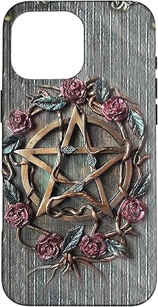 iPhone 16 Pro Max Pentagram Gothic Flowers Witch Star Halloween Costume PC Case