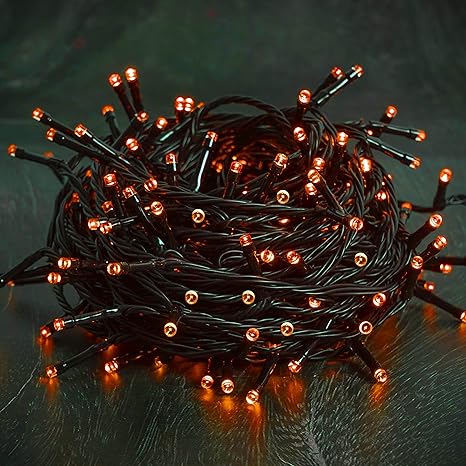 300 LED Halloween Lights, 98.5FT Halloween String Lights with 8 Lighting Modes, Waterproof Connectable Mini Lights, Plug in for Indoor Outdoor Holiday Christmas Party Bedroom Decorations (Orange)