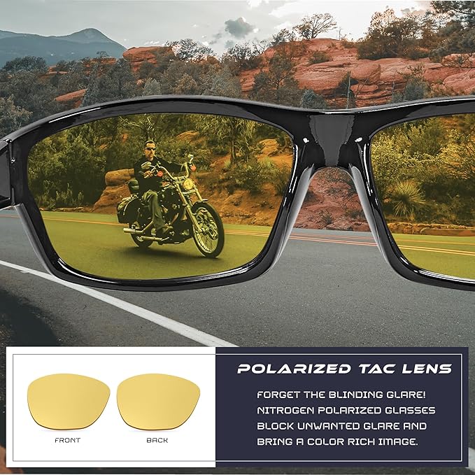Nitrogen Polarized Wrap Around Sport Sunglasses for Men Women UV400 Protection Sun Glasses