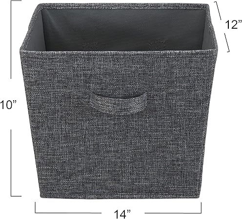 Household Essentials, Graphite 2 Pack Open Storage Bins, Medium-10 W x 11" D