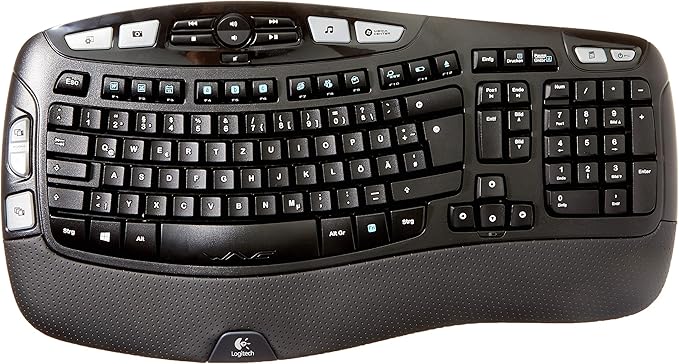 Logitech K350 Keyboard - Wireless Connectivity - RF - Black - USB Interface