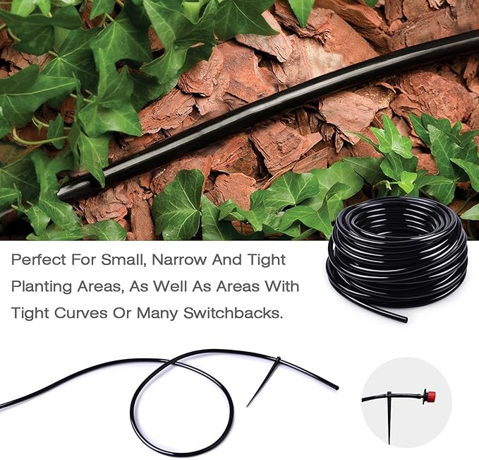 MIXC 14 inch Blank Distribution Tubing Drip Irrigation Hose, 50ft Roll
