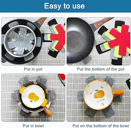 uxcell Pot and Pan Protectors, 3pcs 350mm 14 Inch Pot Separator for Stacking Felt Pan Protectors Dividers for Glass Ceramic Plates Cookware, Black