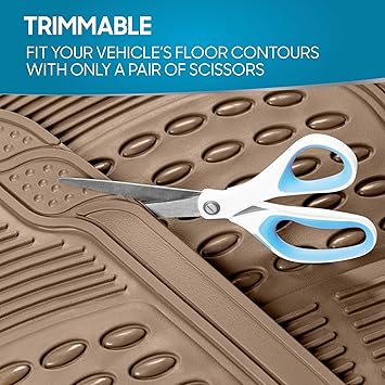 BDK Heavy Duty 4pc Front Rear Rubber Floor Mats for Car SUV Van Truck-All Weather Protection Universal Fit