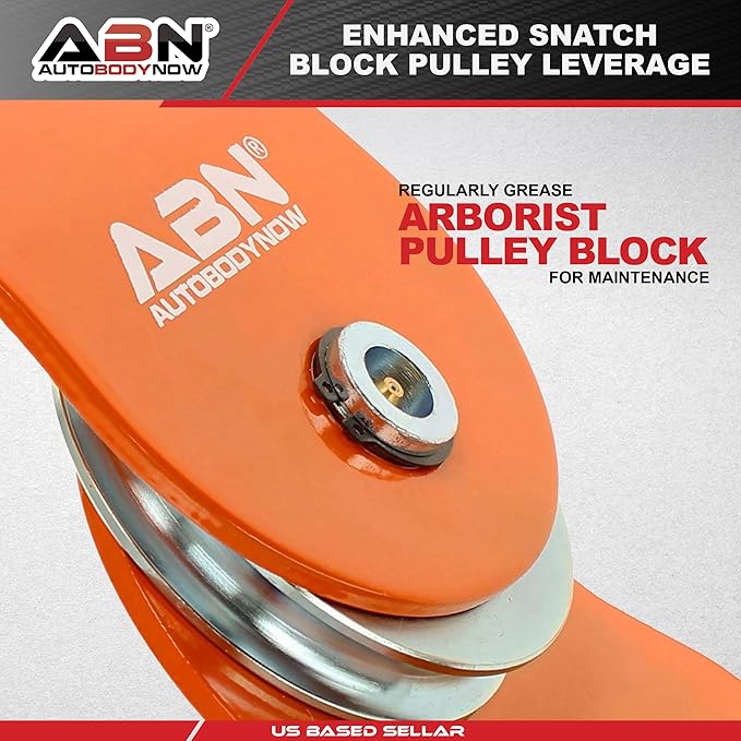 ABN Cable Pulley Snatch Blocks for Winches - 22,000lbs Capacity UTV Winch Accessories Recovery Gear 1-Pack Pulley Block