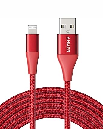 Anker Powerline+ II, USB A to Lightning Cable,MFi Certified for Flawless Compatibility with iPhone 11 Series SE/Xs/XR, and More(10FT,Red)