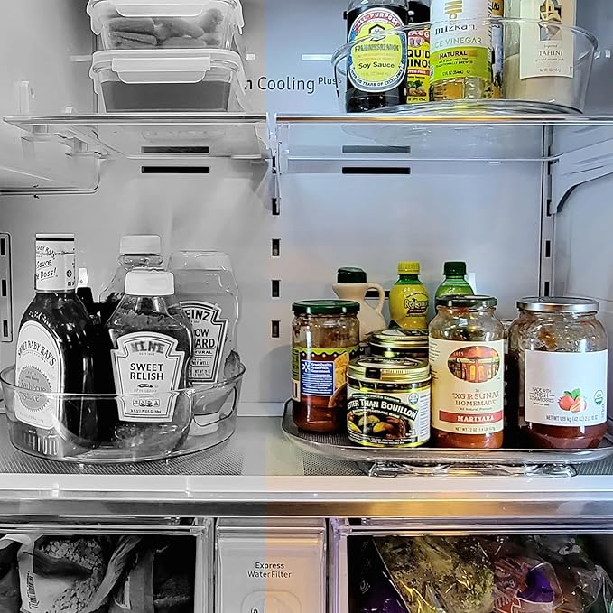 LAMU Lazy Susan Organizer Turntable 15.67''x11.7'' for Refrigerator Organizers and Storage, Fridge Organizer, Condiment Organizer for Kitchen, Table Top, Cabinet, Pantry, Countertop, 1 Pack