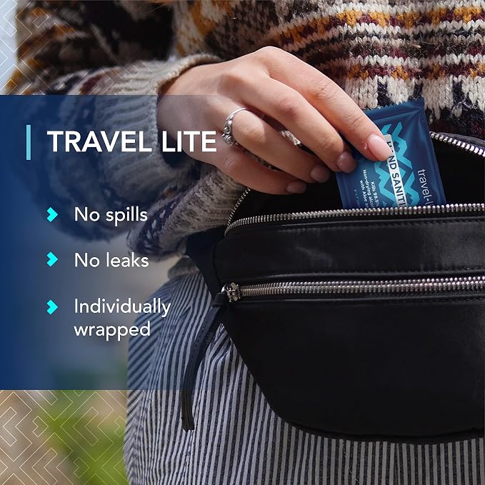 Travel Lite Alcohol-Free Hand Wipes With Aloe Vera & Vitamin E, 180 Count Fresh Scent Wipes for Hand Cleansing & Skin Moisturizing, Individually Wrapped for Adults & Kids Travel - Travel Ready