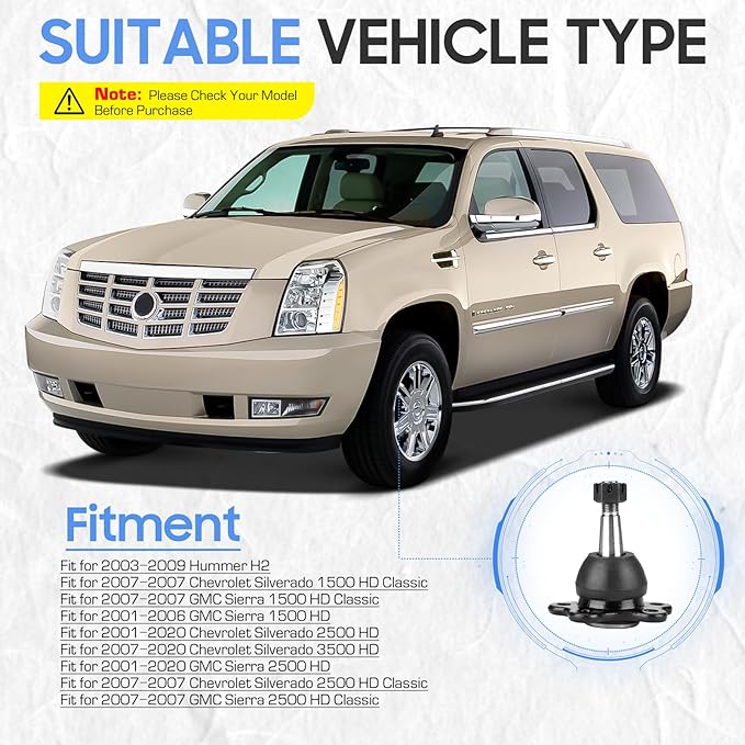 Replace for KR6292 Front Upper Ball Joint Replacement for Cadillac Escalade, Chevy ExpressGMC Savana 15002500, for Chevrolet Tahoe,KR6292